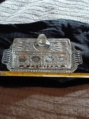 Clear Glass Butter Dish with Lid